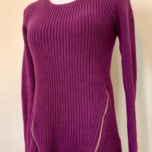 Guess Long Sleeve Double-Zip Sweater, PURPLE - Picture 3 of 8
